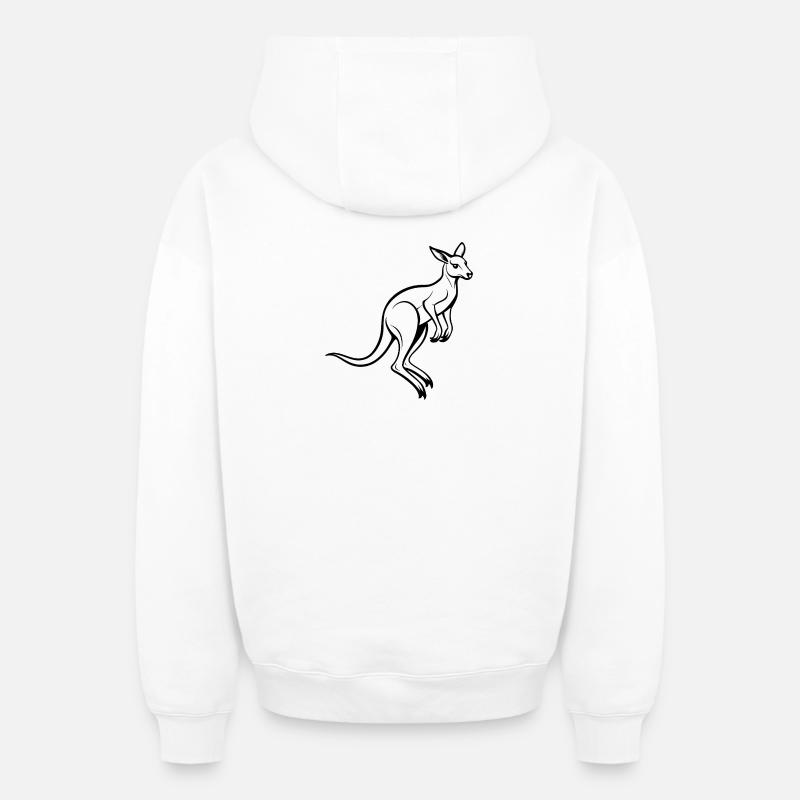 Känguru-Springen - Oversized Heavyweight Unisex Zip Hoodie - Weiß