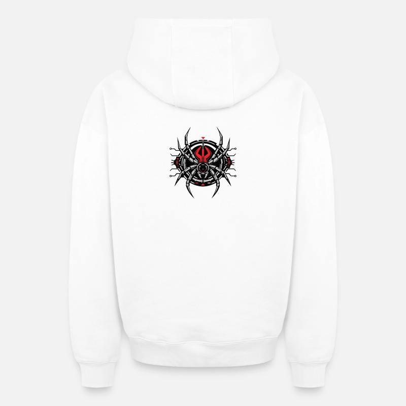 Redback Spider : Édition Tech - Sweat à capuche unisexe zippé oversize épais SPREAD - blanc