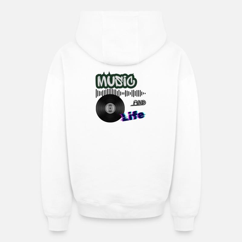 vinyle - Sweat à capuche unisexe zippé oversize épais SPREAD - blanc