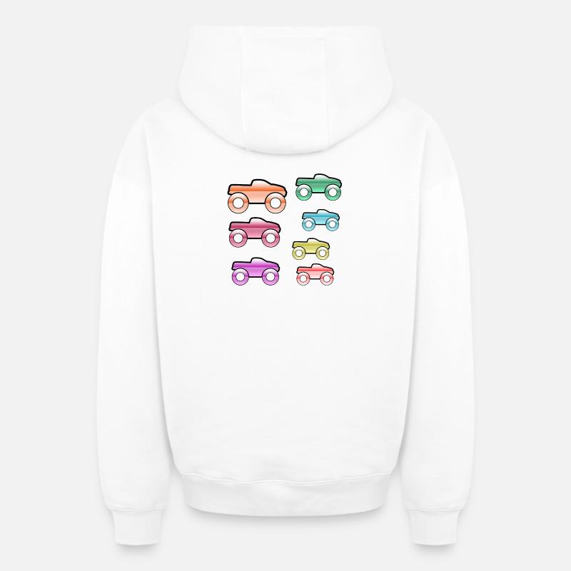 Autos - Oversized Heavyweight Unisex Zip Hoodie - Weiß