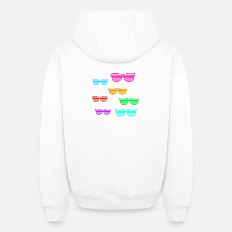 Lunettes de soleil - Sweat à capuche unisexe zippé oversize épais SPREAD - blanc