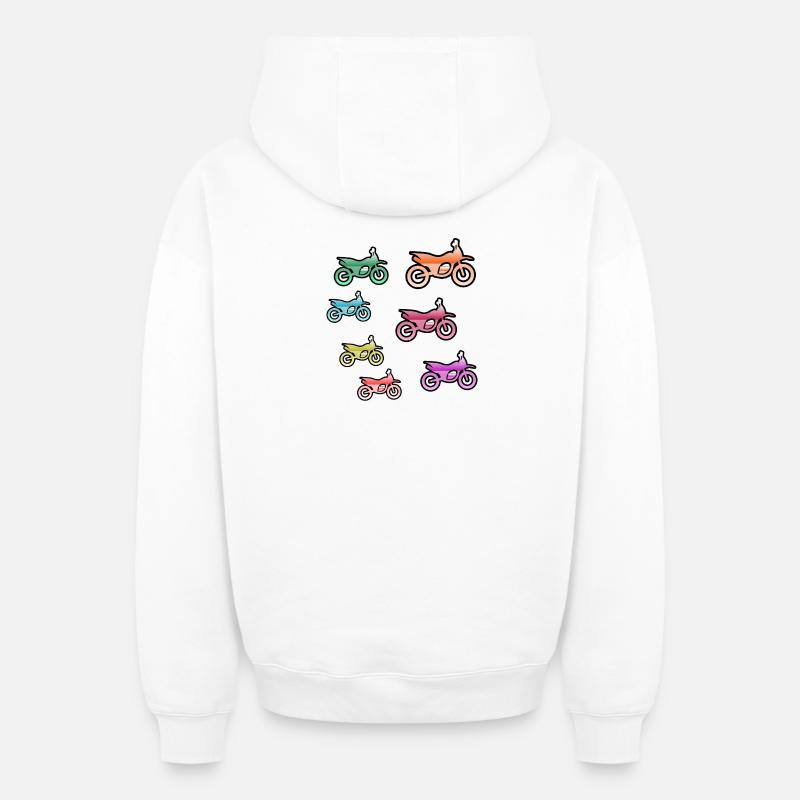 Motos - Sweat à capuche unisexe zippé oversize épais SPREAD - blanc