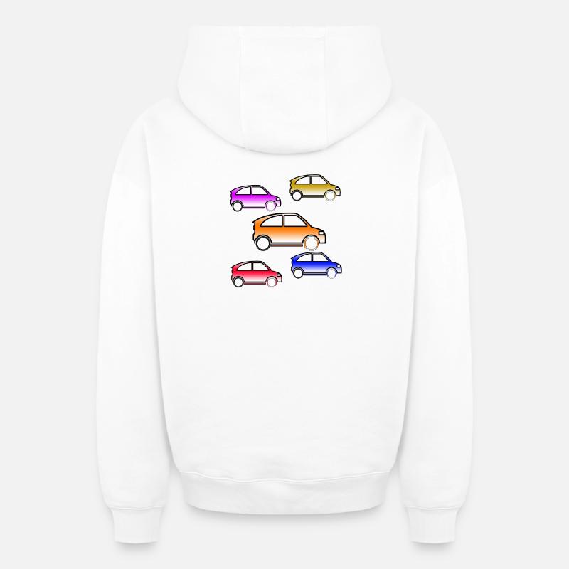Automobiles - Sweat à capuche unisexe zippé oversize épais SPREAD - blanc