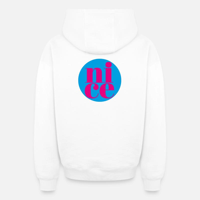 gentil - Sweat à capuche unisexe zippé oversize épais SPREAD - blanc