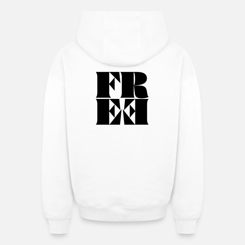 Libre - Sweat à capuche unisexe zippé oversize épais SPREAD - blanc