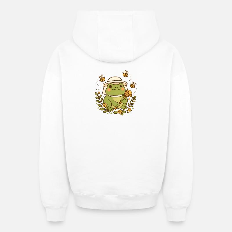 Beekeeper Frog - Oversized Heavyweight Unisex Zip Hoodie - Weiß