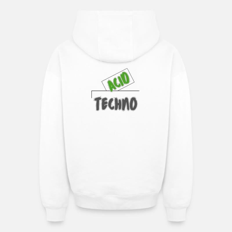 Acid Techno - Oversized Heavyweight Unisex Zip Hoodie - Weiß