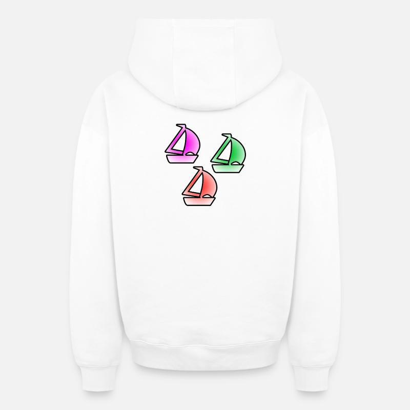 Voile - Sweat à capuche unisexe zippé oversize épais SPREAD - blanc