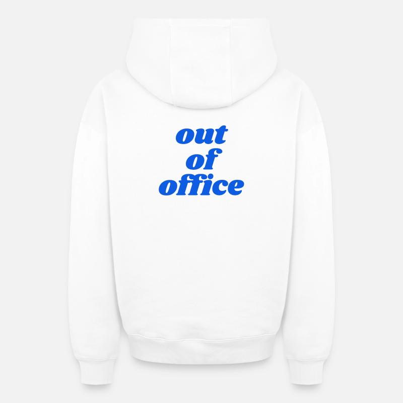 Absent du bureau - Sweat à capuche unisexe zippé oversize épais SPREAD - blanc