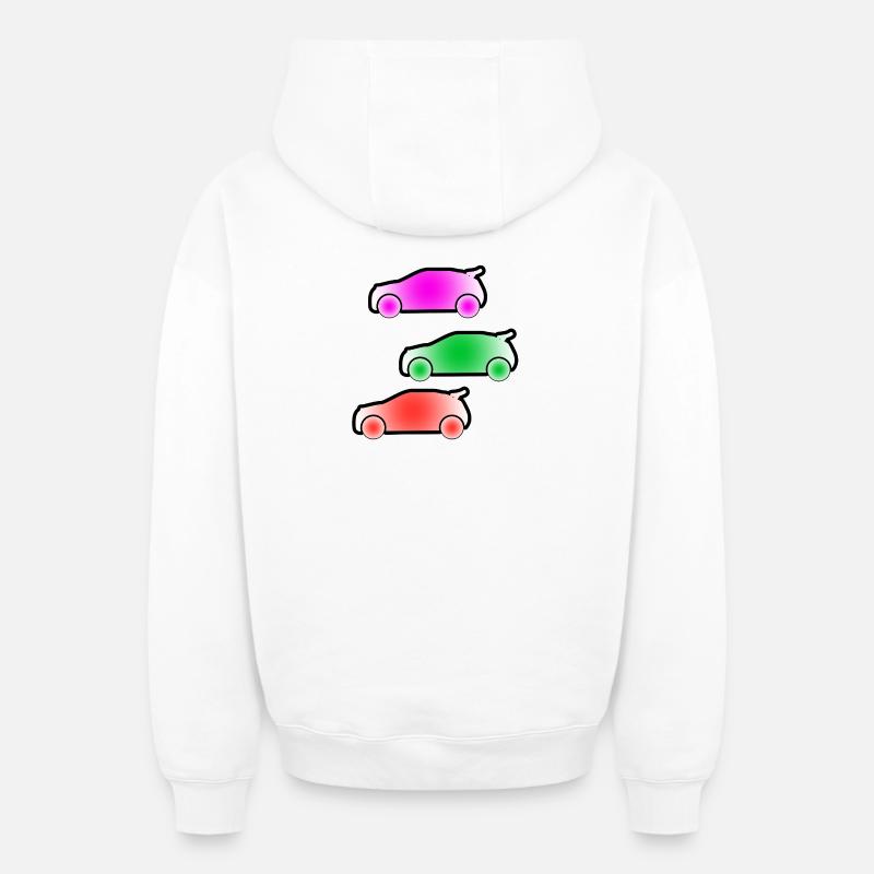 Automobiles - Sweat à capuche unisexe zippé oversize épais SPREAD - blanc