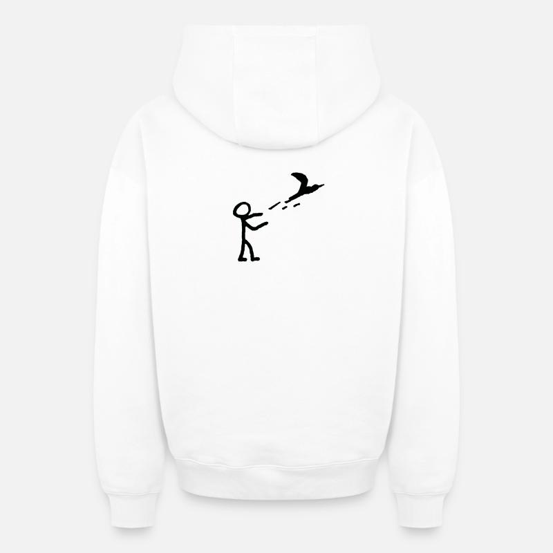 Lâche-le - Sweat à capuche unisexe zippé oversize épais SPREAD - blanc