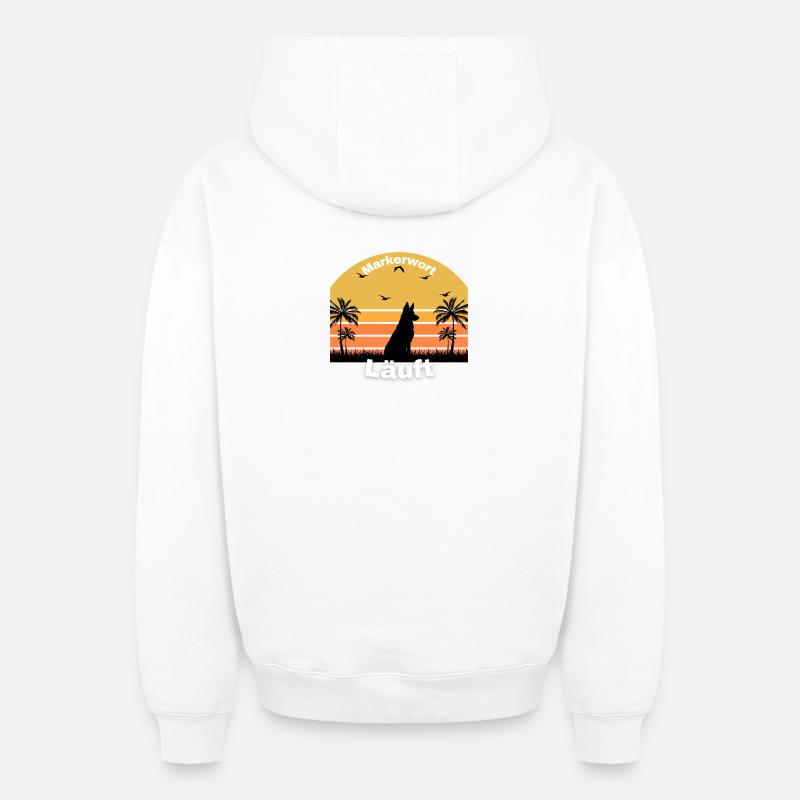Exécution de mots de repère - Sweat à capuche unisexe zippé oversize épais SPREAD - blanc