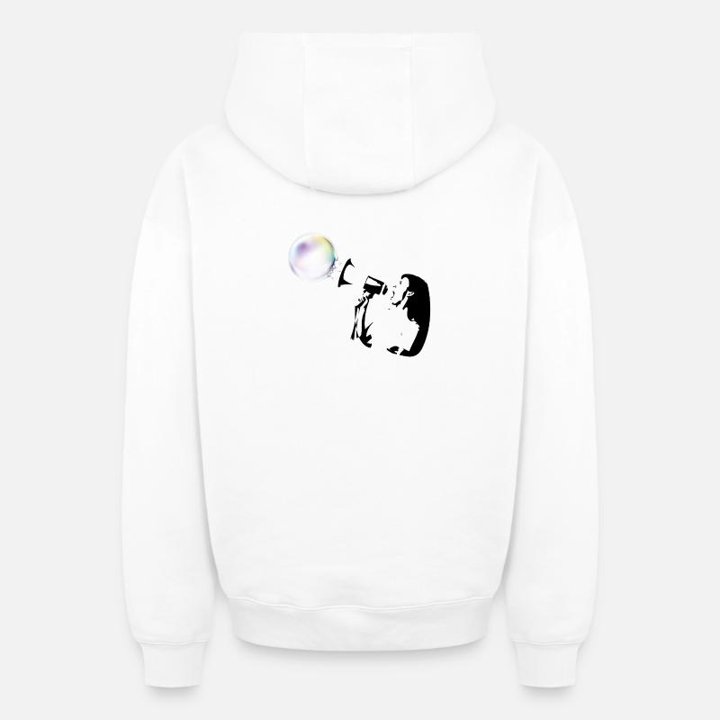 bubble shot - Oversized Heavyweight Unisex Zip Hoodie - Weiß