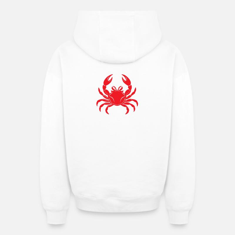 Crabe - Sweat à capuche unisexe zippé oversize épais SPREAD - blanc