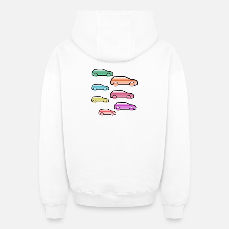 Automobiles - Sweat à capuche unisexe zippé oversize épais SPREAD - blanc