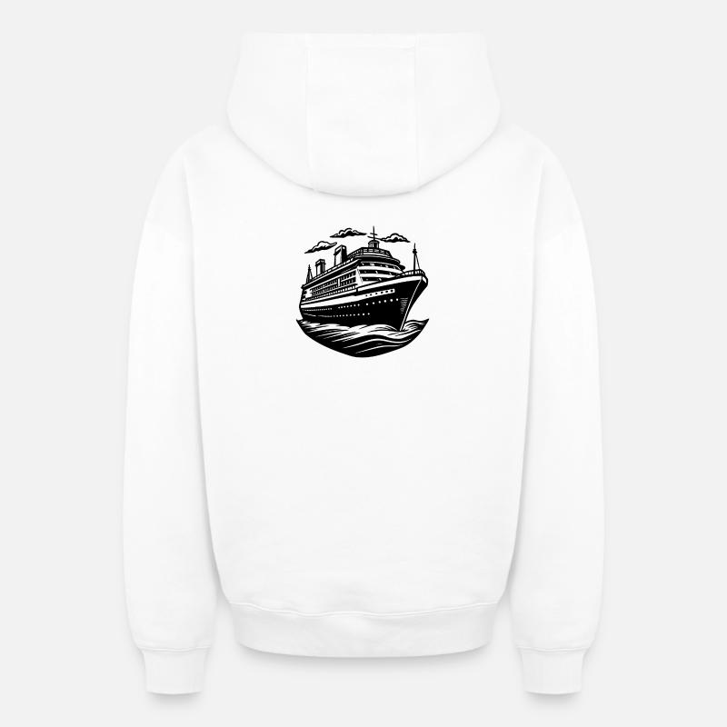 Navire de croisière - Sweat à capuche unisexe zippé oversize épais SPREAD - blanc