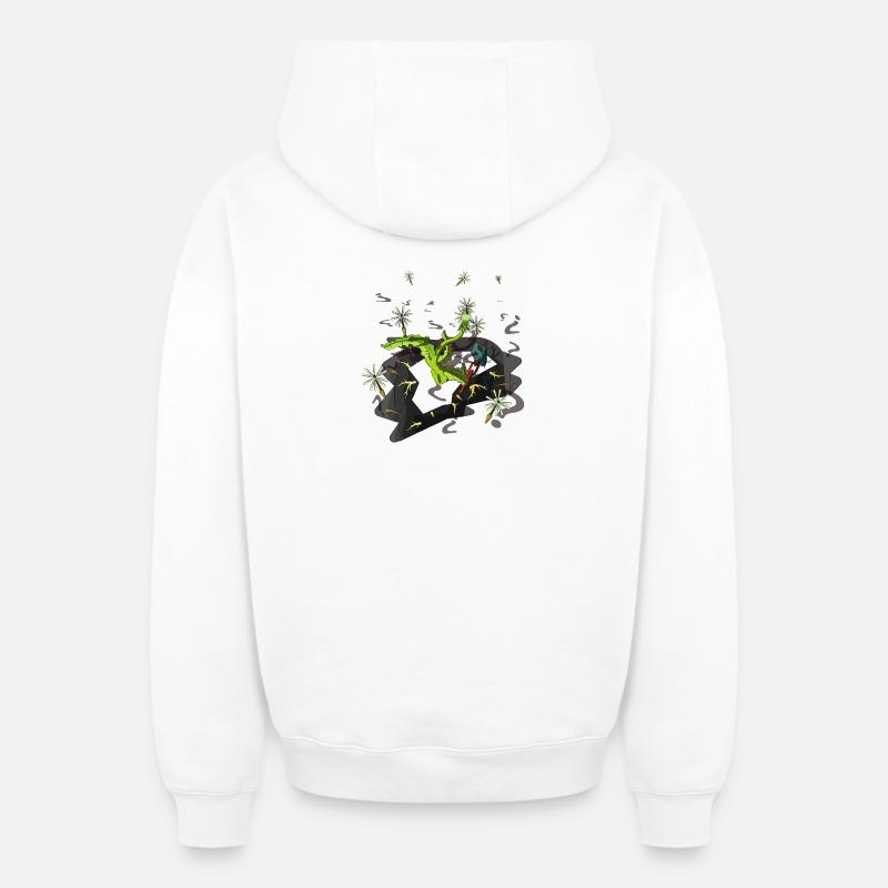 BLEW - Sweat à capuche unisexe zippé oversize épais SPREAD - blanc