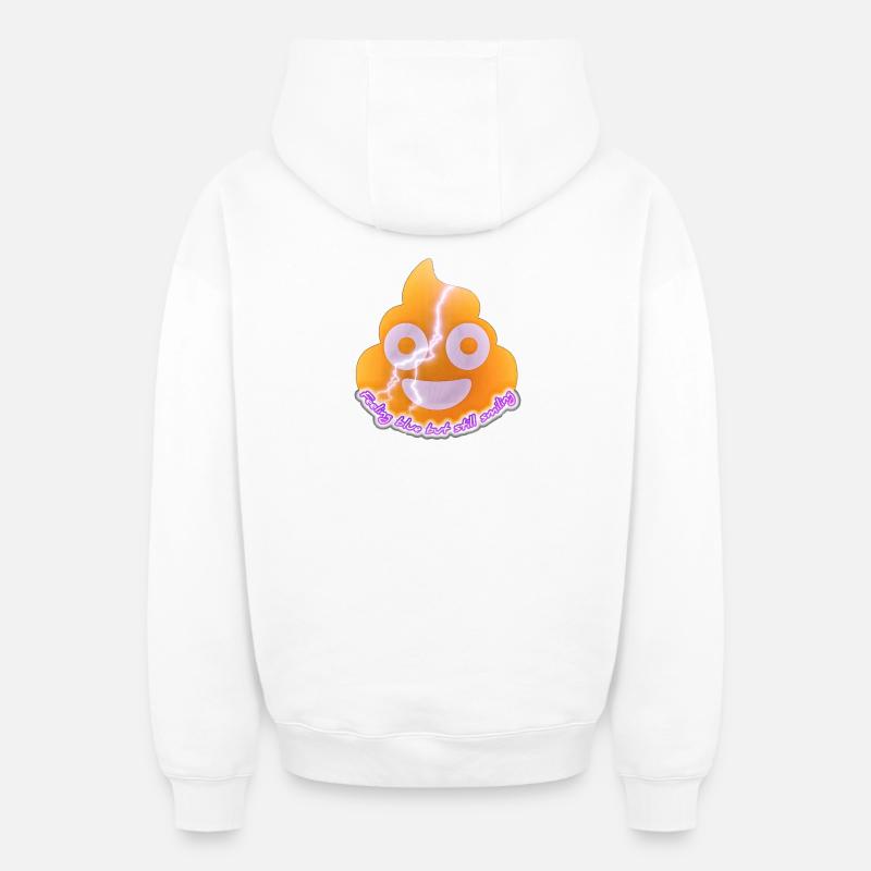 Illustration créative de vecteurs de caca. - Sweat à capuche unisexe zippé oversize épais SPREAD - blanc