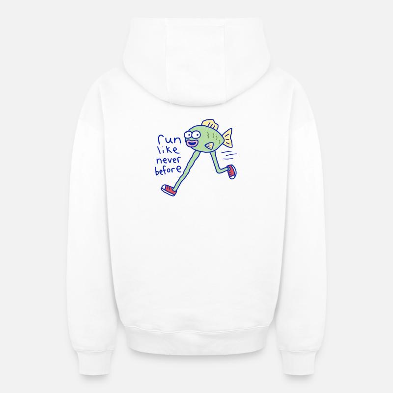 Courez comme jamais auparavant - Sweat à capuche unisexe zippé oversize épais SPREAD - blanc