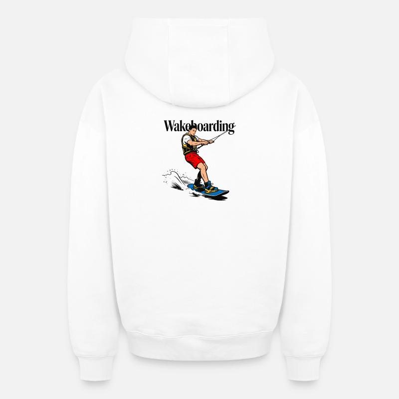 Wakeboarder - Sweat à capuche unisexe zippé oversize épais SPREAD - blanc