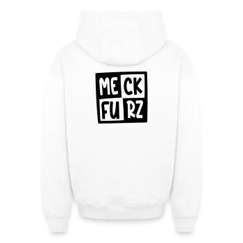 MECK-FURZ - Oversized Heavyweight Unisex Zip Hoodie - Weiß - Hinten - AI Model Male 178 light (178cm)