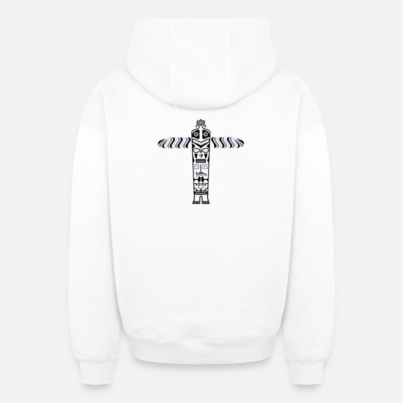 le totem - Sweat à capuche unisexe zippé oversize épais SPREAD - blanc