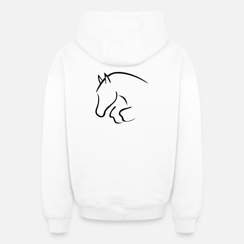 Springpferd - Oversized Heavyweight Unisex Zip Hoodie - Weiß