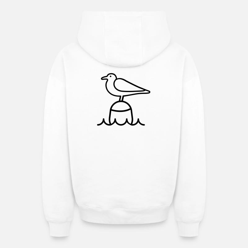 Möwe Moin - Oversized Heavyweight Unisex Zip Hoodie - Weiß
