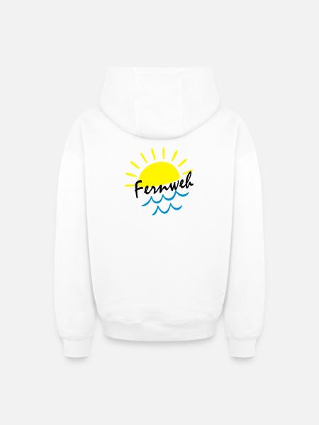 Sunrise Ocean – Sonne & Wellen Icon - Oversized Heavyweight Unisex Zip Hoodie - Weiß
