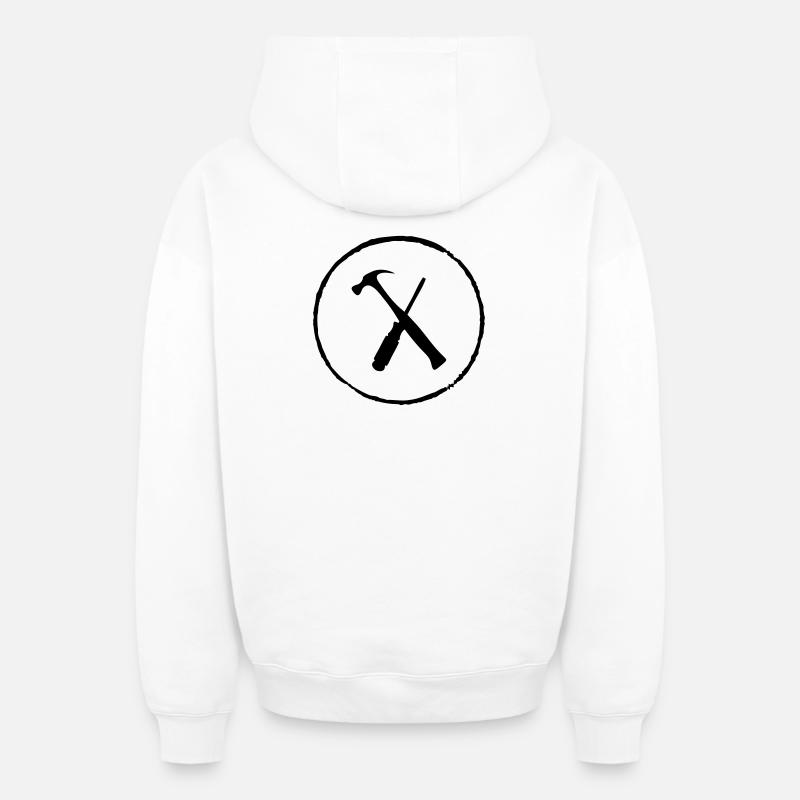 Tools - Oversized Heavyweight Unisex Zip Hoodie - Weiß