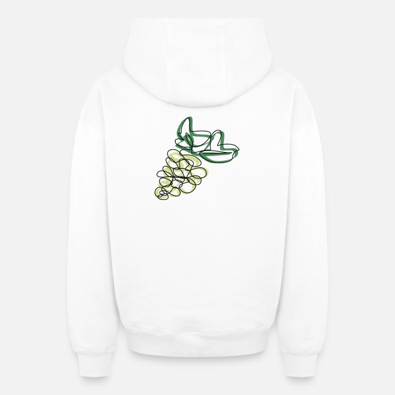 Raisins linéaires - Sweat à capuche unisexe zippé oversize épais SPREAD - blanc