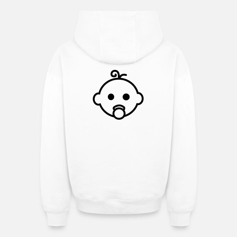 Bébé fille enceinte - Sweat à capuche unisexe zippé oversize épais SPREAD - blanc