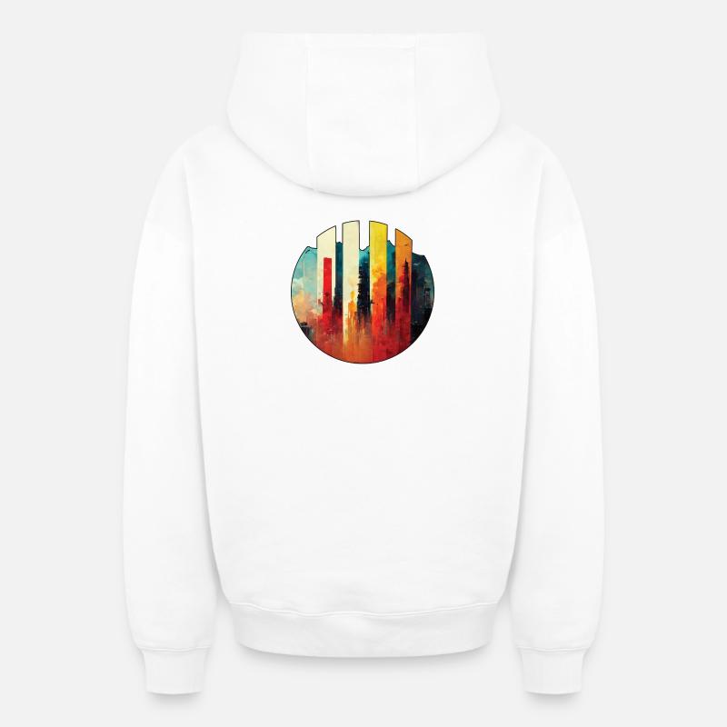 Métropole - Sweat à capuche unisexe zippé oversize épais SPREAD - blanc