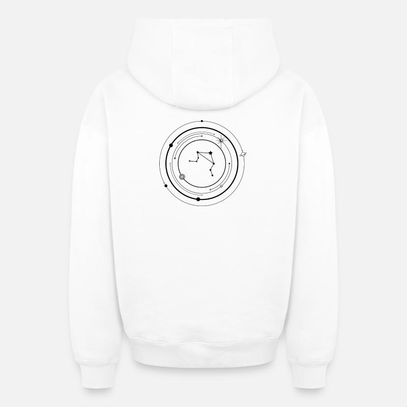 Zodiaque Balance - Sweat à capuche unisexe zippé oversize épais SPREAD - blanc