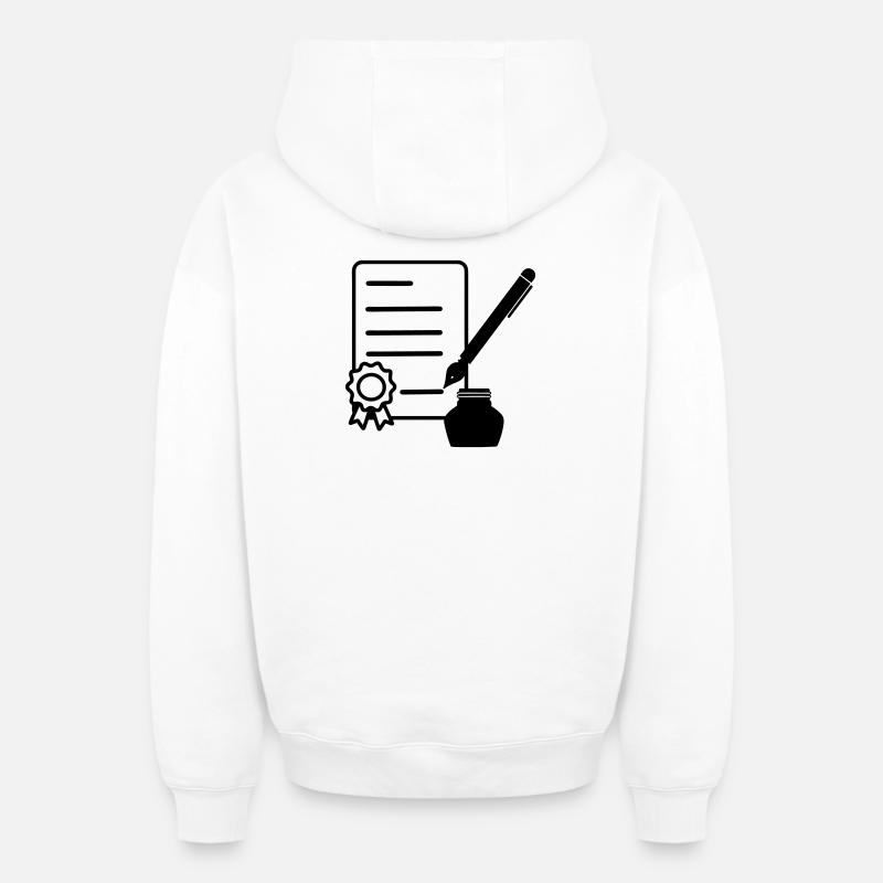 Contrat avec joint laqué - Sweat à capuche unisexe zippé oversize épais SPREAD - blanc