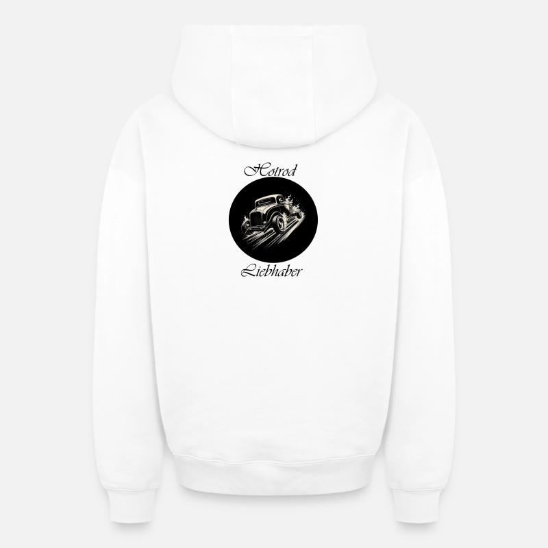 Hotrod Lover 2 - Sweat à capuche unisexe zippé oversize épais SPREAD - blanc