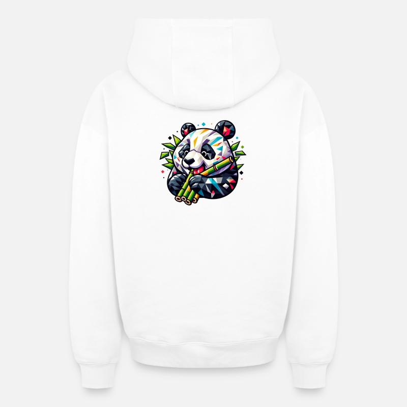 Panda - Sweat à capuche unisexe zippé oversize épais SPREAD - blanc