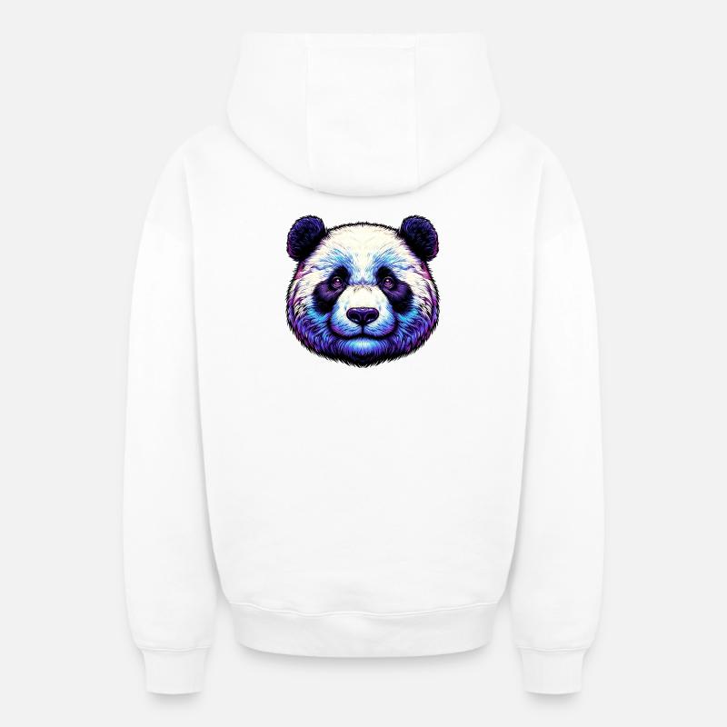 Panda - Sweat à capuche unisexe zippé oversize épais SPREAD - blanc