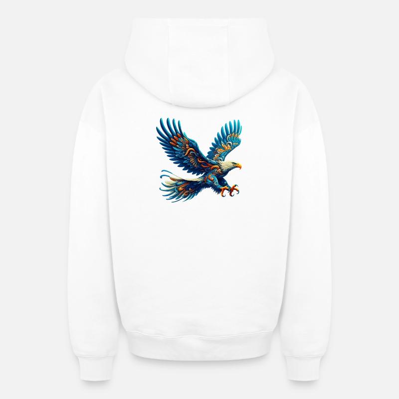 Aigle - Sweat à capuche unisexe zippé oversize épais SPREAD - blanc