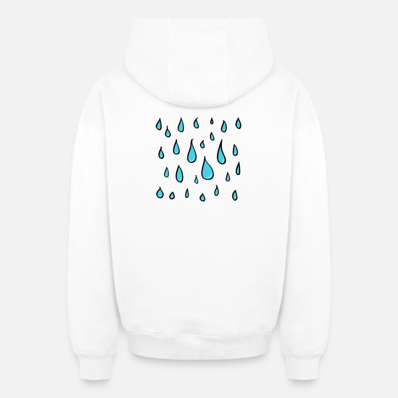 goutte d’eau - Sweat à capuche unisexe zippé oversize épais SPREAD - blanc