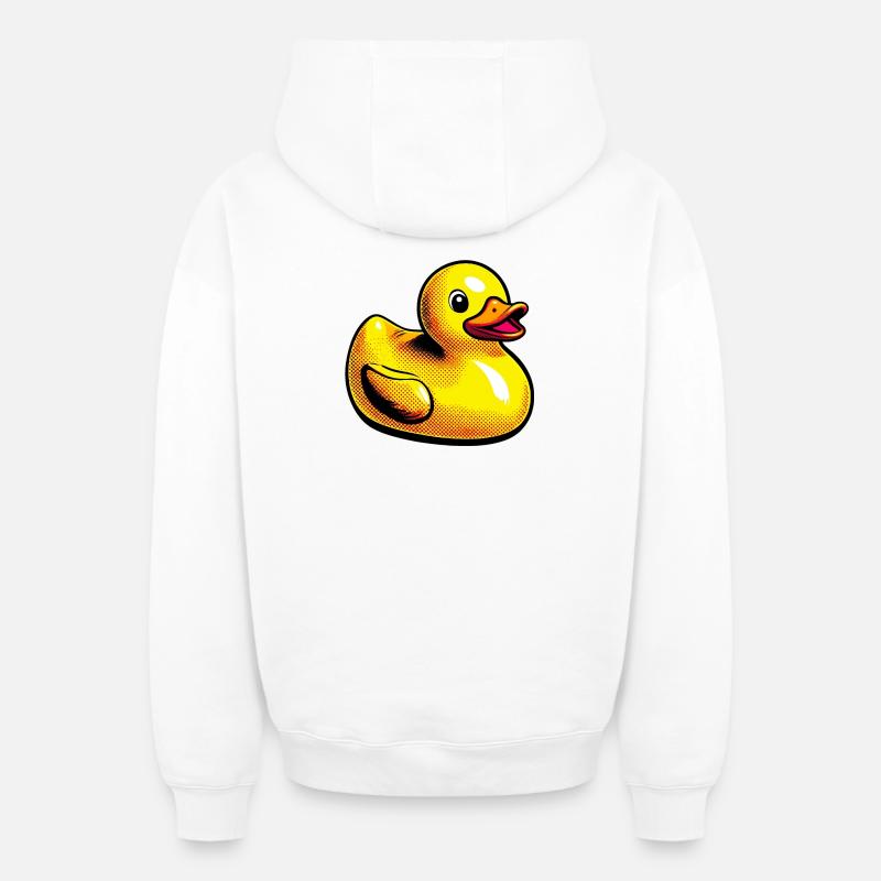 Caneton Canard Canard Canard - Sweat à capuche unisexe zippé oversize épais SPREAD - blanc