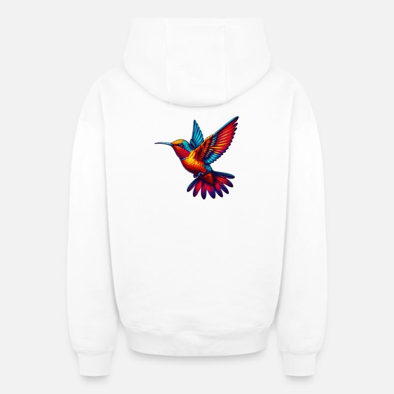 Colibri - Sweat à capuche unisexe zippé oversize épais SPREAD - blanc