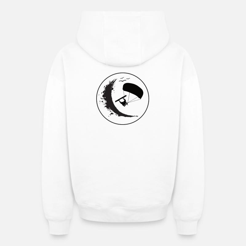 Wave Rider Eclipse - Sweat à capuche unisexe zippé oversize épais SPREAD - blanc