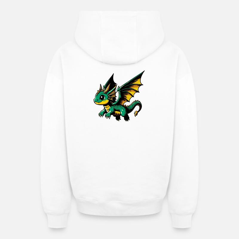 Dragon - Sweat à capuche unisexe zippé oversize épais SPREAD - blanc