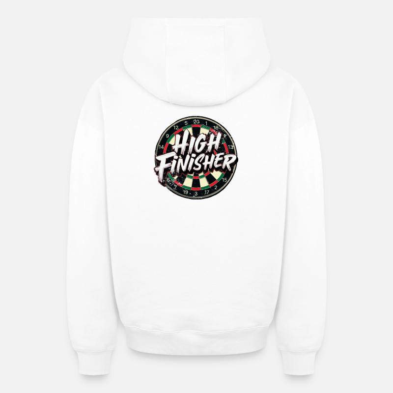 Fléchettes High Finish Finisher - Sweat à capuche unisexe zippé oversize épais SPREAD - blanc