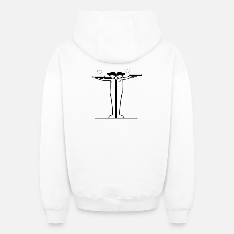 Tireurs - Sweat à capuche unisexe zippé oversize épais SPREAD - blanc