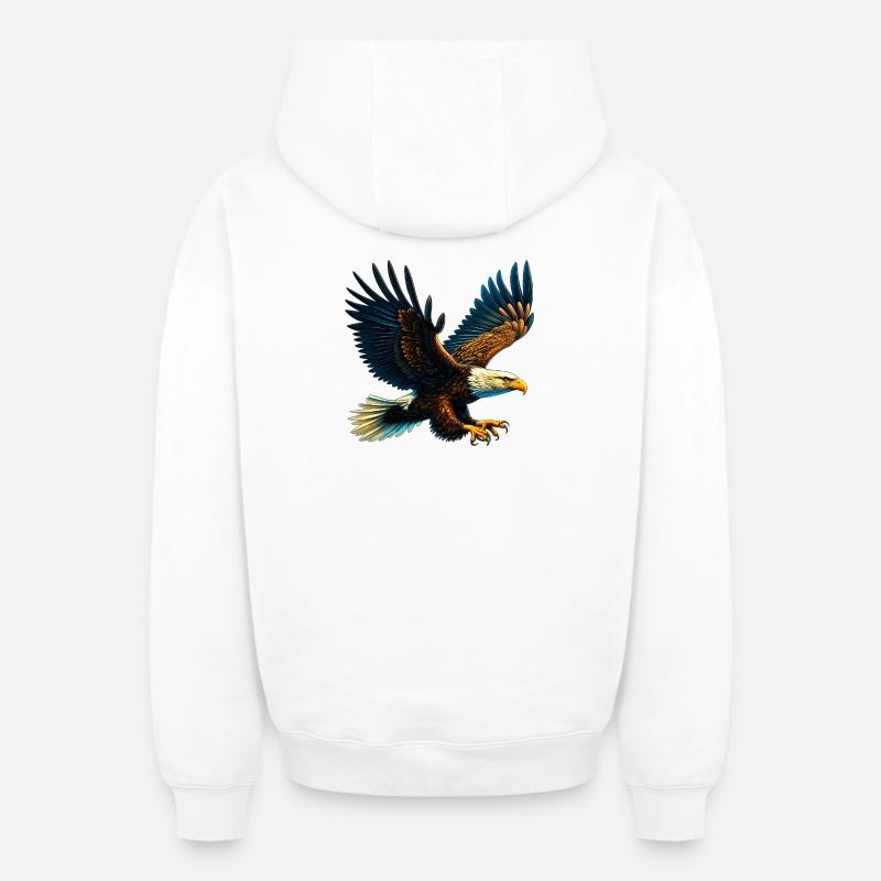 Aigle - Sweat à capuche unisexe zippé oversize épais SPREAD - blanc