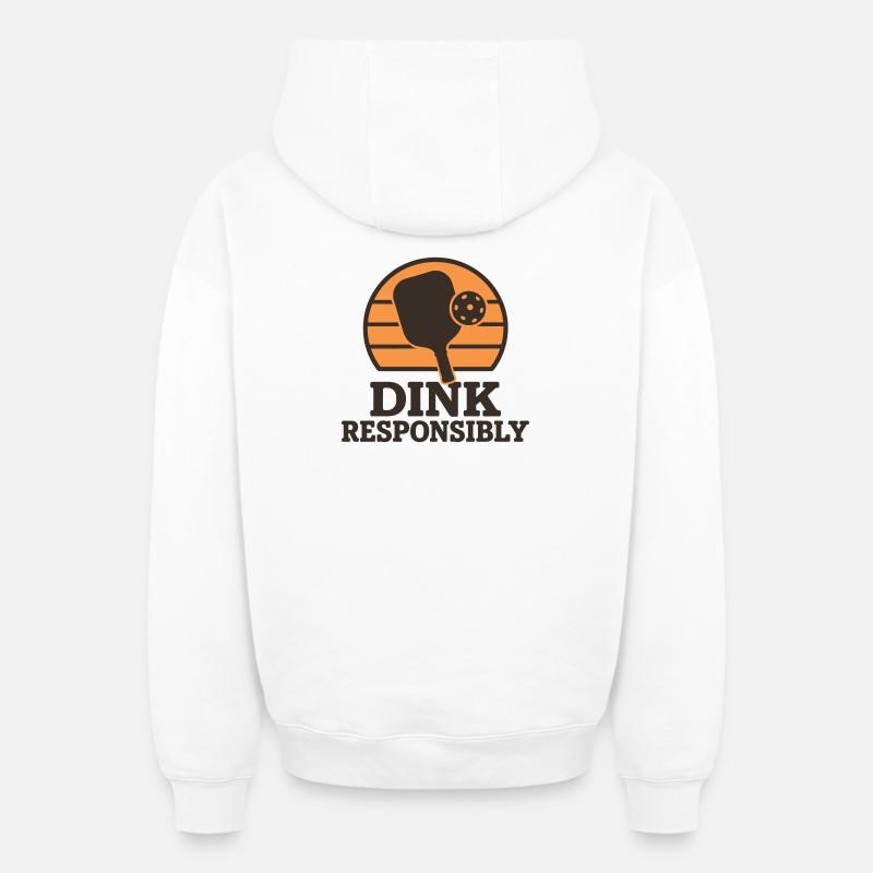 Dink de manière responsable - Sweat à capuche unisexe zippé oversize épais SPREAD - blanc