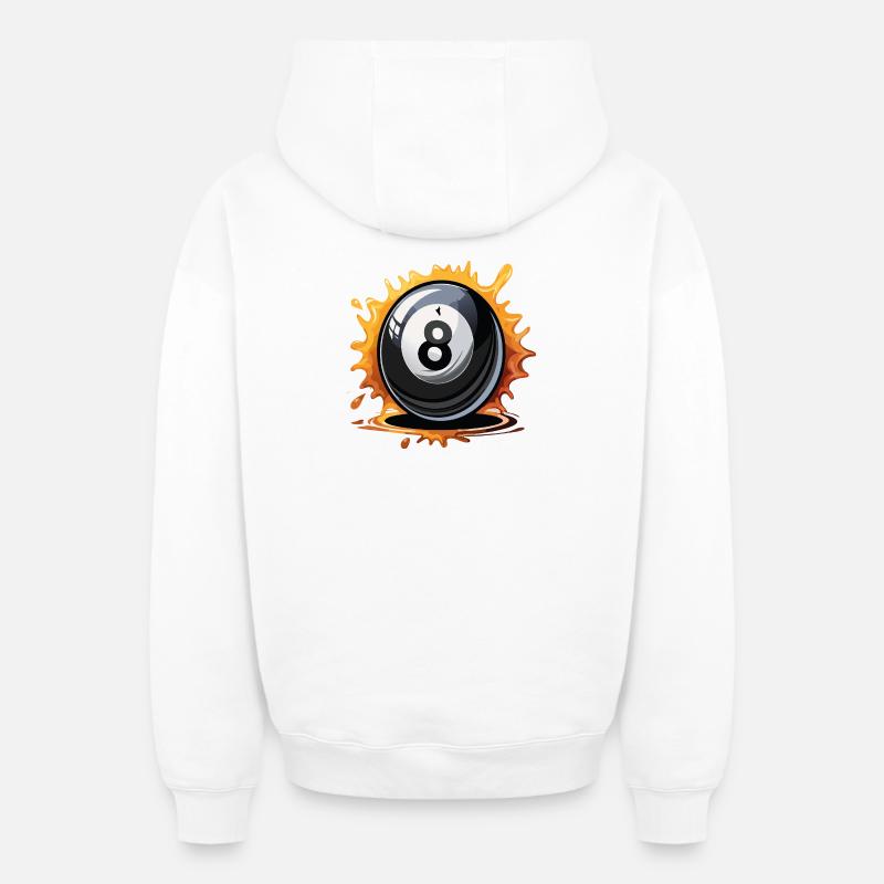 8 balles - Sweat à capuche unisexe zippé oversize épais SPREAD - blanc