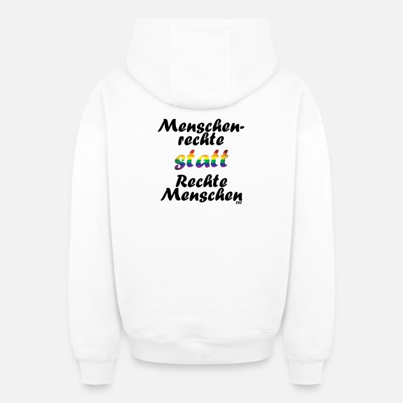 menschenrechte - Oversized Heavyweight Unisex Zip Hoodie - Weiß